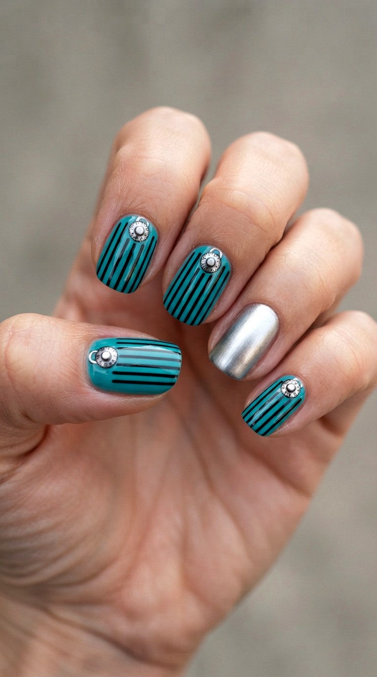 Vintage Locker Combination Nail Art - 21 school nail art designs