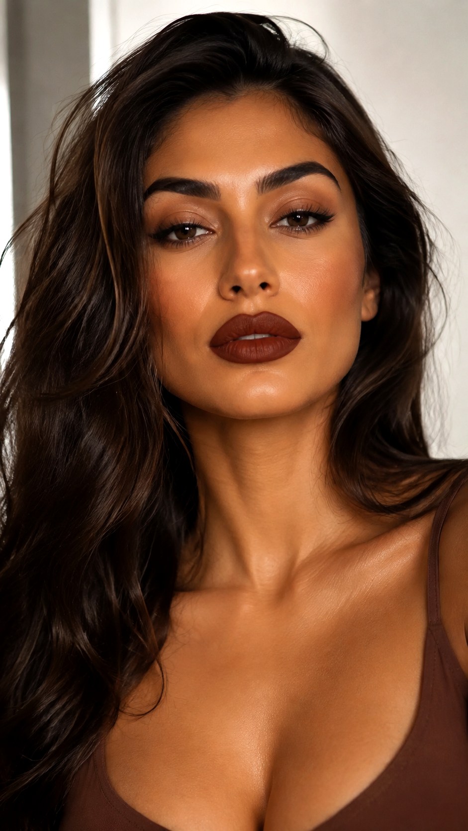 Voluminous s Supermodel Brown Lip - 24 Olive Skin Makeup Looks