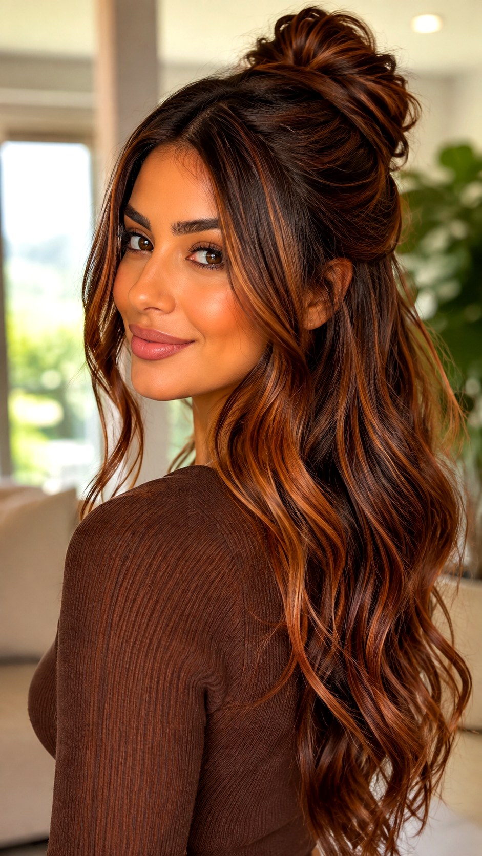 Warm Cinnamon Spice Ribbons - 23 Hair Color Ideas for Olive Skin