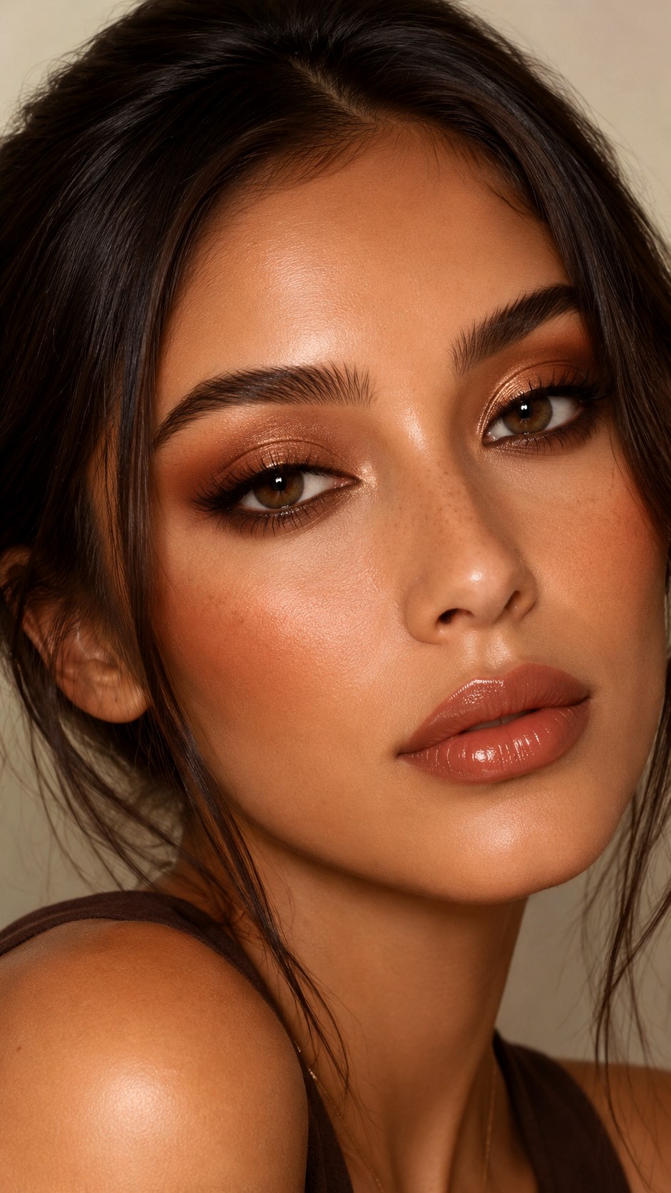Warm Terracotta Latte Makeup Eye - 24 Summer Eye Makeup Looks