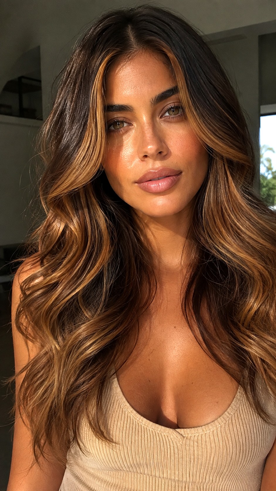 Warm Toffee Face Framing Highlights - 23 Hair Color Ideas for Olive Skin