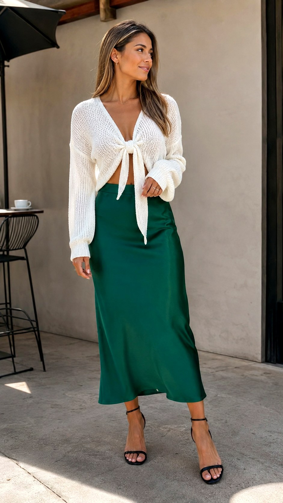 White Knit Tie Front Sweater Outfit - 22 white knit outfit ideas