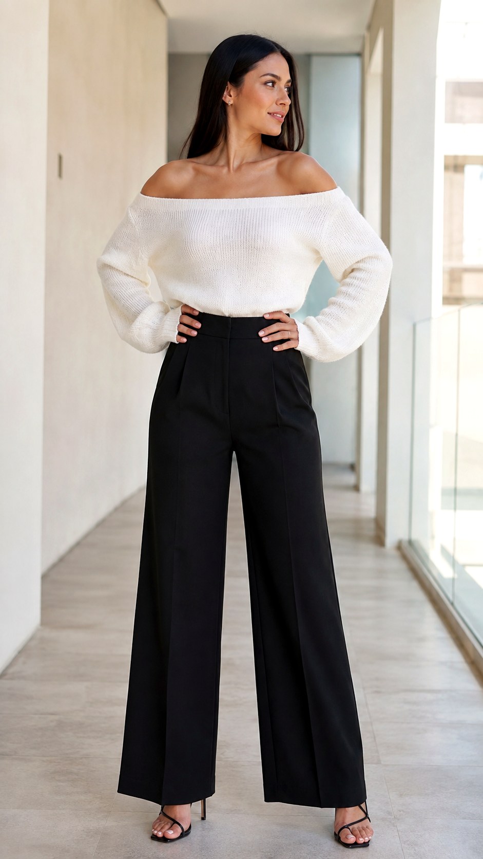 White Knitted Sweater Off Shoulder - 23 white knitted sweater outfit ideas