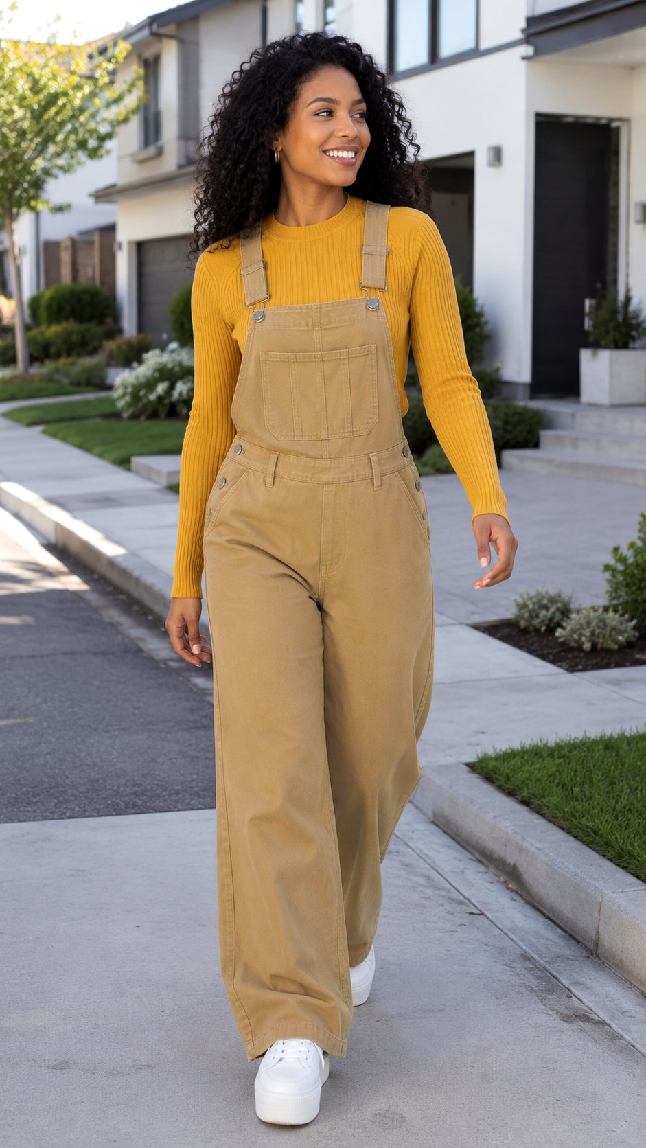 Wide Leg Khaki Homecoming Overall Outfit - 24 homecoming overall outfit ideas