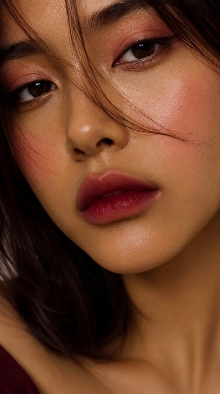 Wine Stained Blurred Lip - 20 Olive Skin Lip Color Looks
