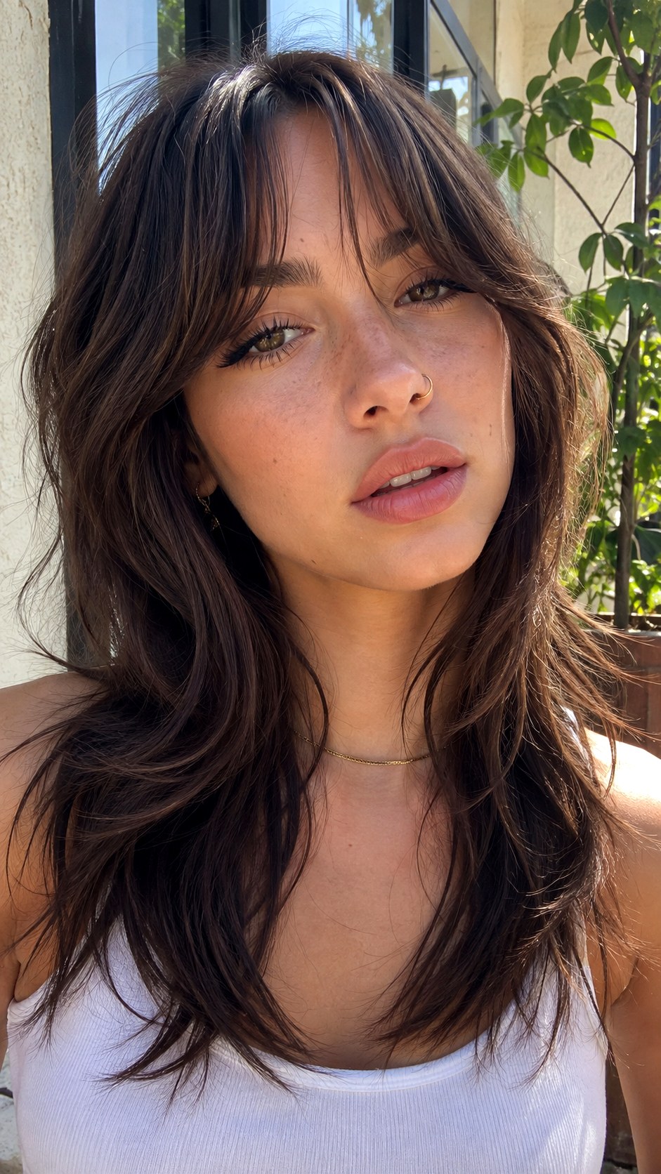 Wolf Cut With Bottleneck Bangs - 24 lond wolf cut hairstyle ideas