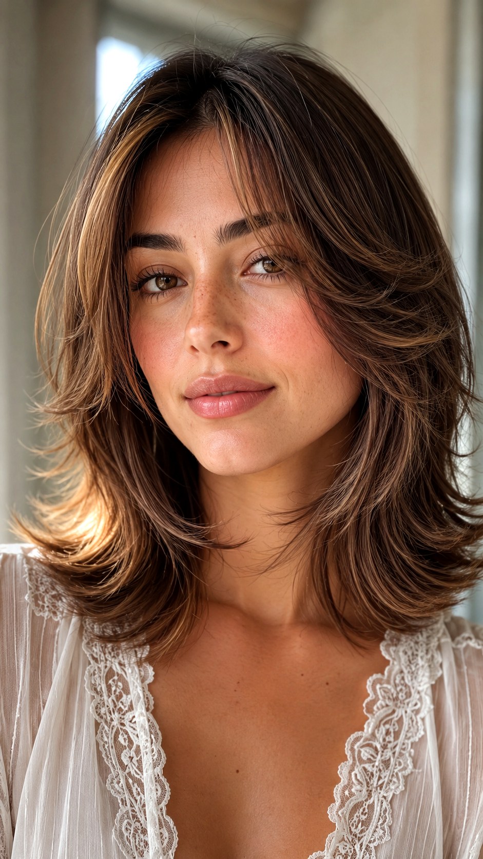 Wolf Cut with Feathered Layers - 22 medium wolf cut hairstyle ideas