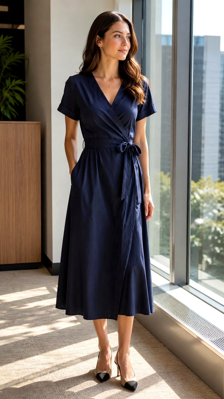Wrap Dress in Breathable Cotton Poplin - 20 Professional Summer Outfit Ideas