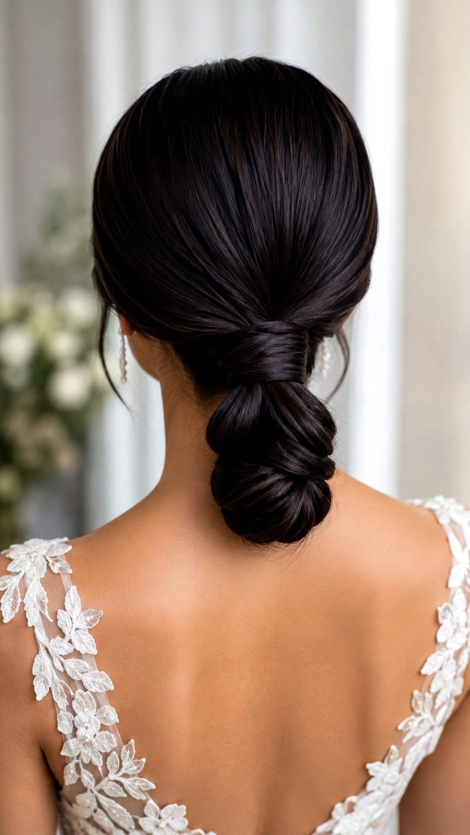 Wrapped Low Ponytail Bun Wedding Updo - 25 low bun hairstyles wedding ideas