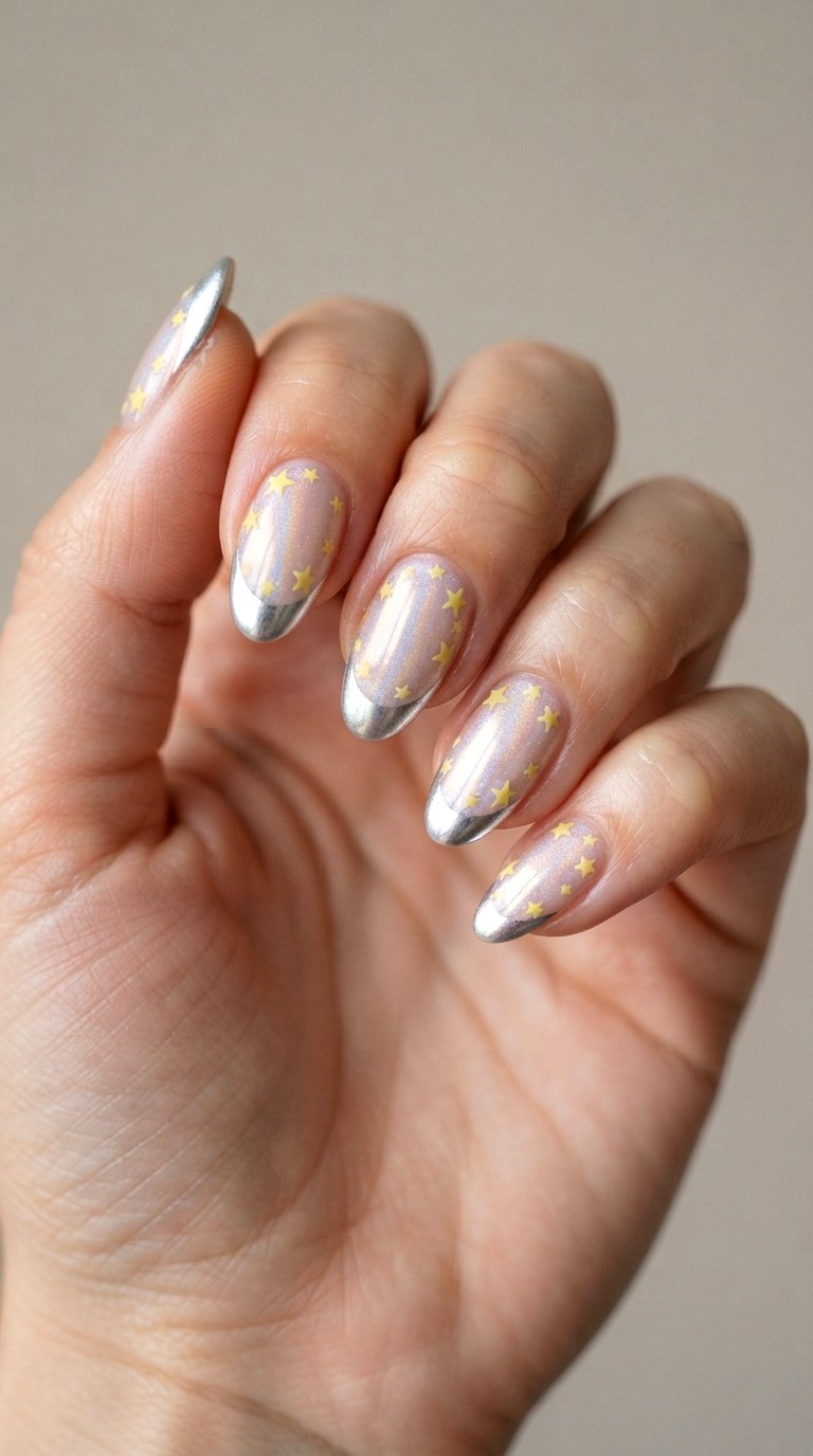 YK Star French Tip Art - 21 cute french tip nail art ideas