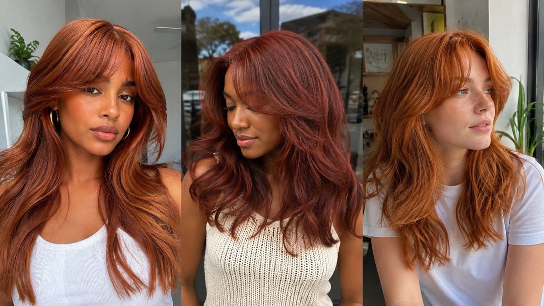curtain bangs redhead ideas