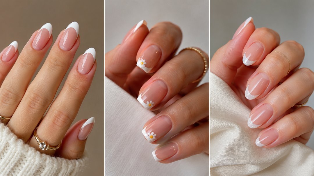 cute french tip nail art ideas