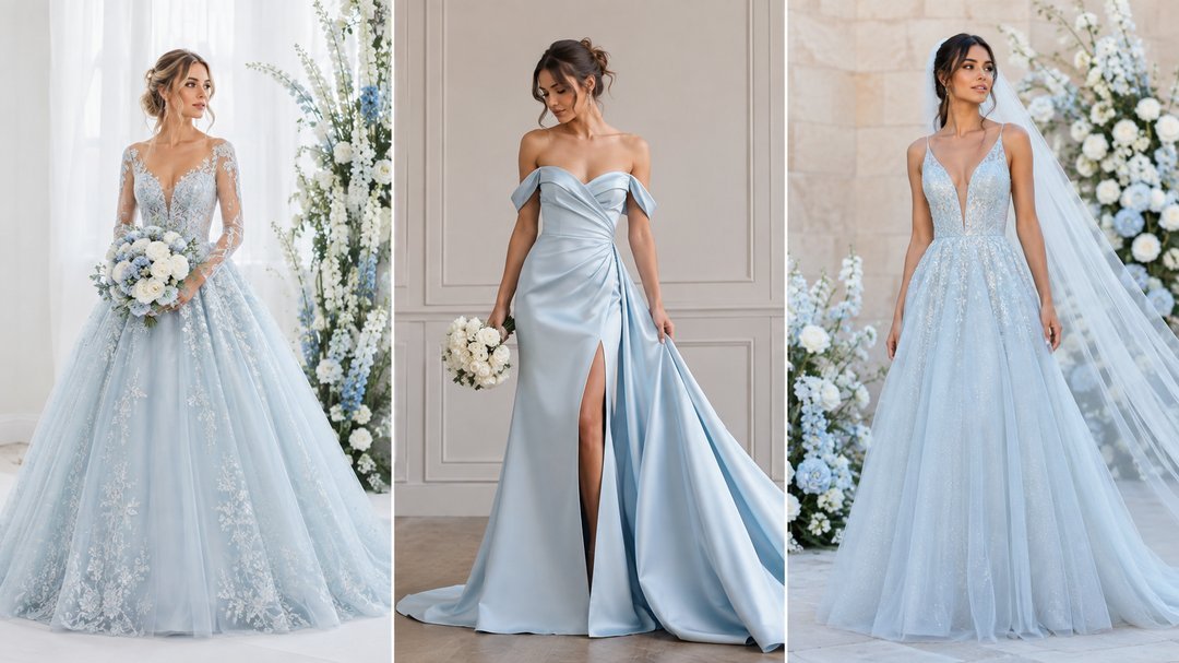 ice blue wedding dress outfit ideas