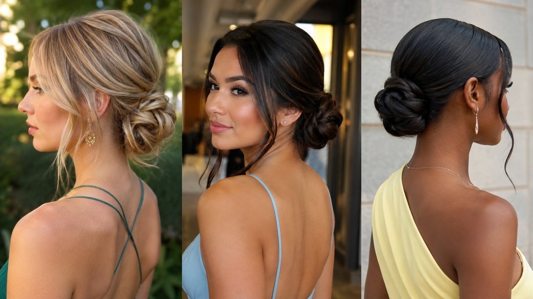 low bun prom hairstyles ideas