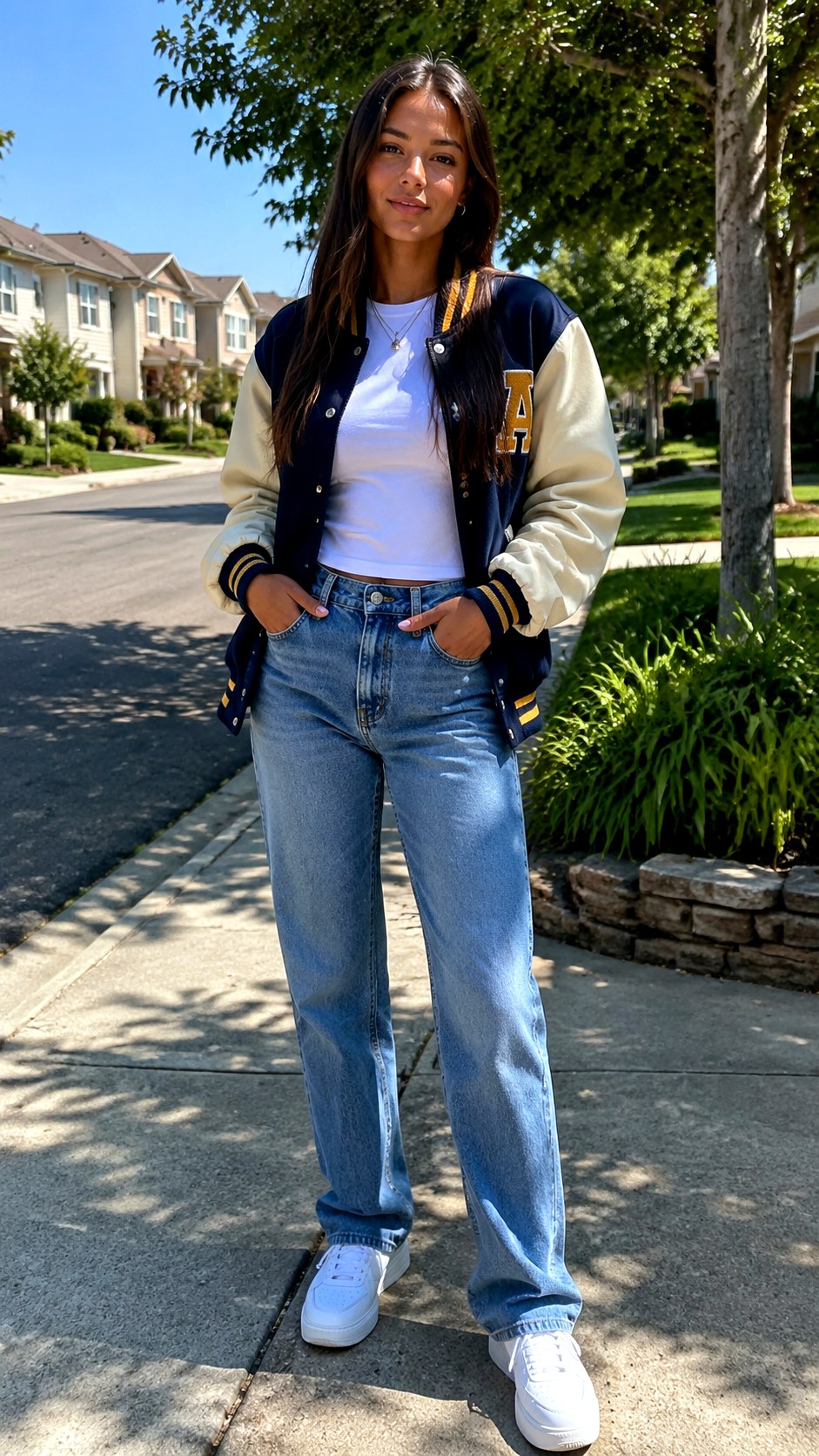 varsity Jacket Jean OOTD Styling - 22 jean ootd outfit ideas