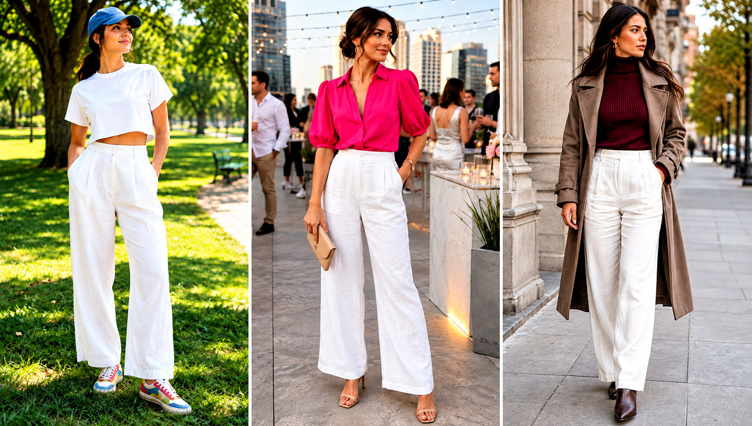 24 White Linen Pants Outfit Ideas