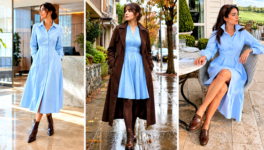 25 Espresso and Sky Blue Shirt Dress Ideas
